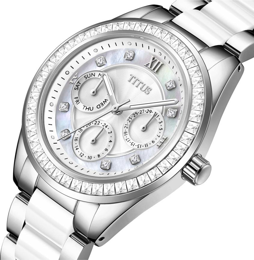 Perse Multi-Function Quartz Stainless Steel with Ceramic Watch W06-03203-001