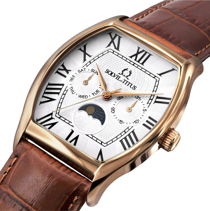 Barista Multi-Function with Day Night Indicator Quartz Leather Watch W06-03219-003