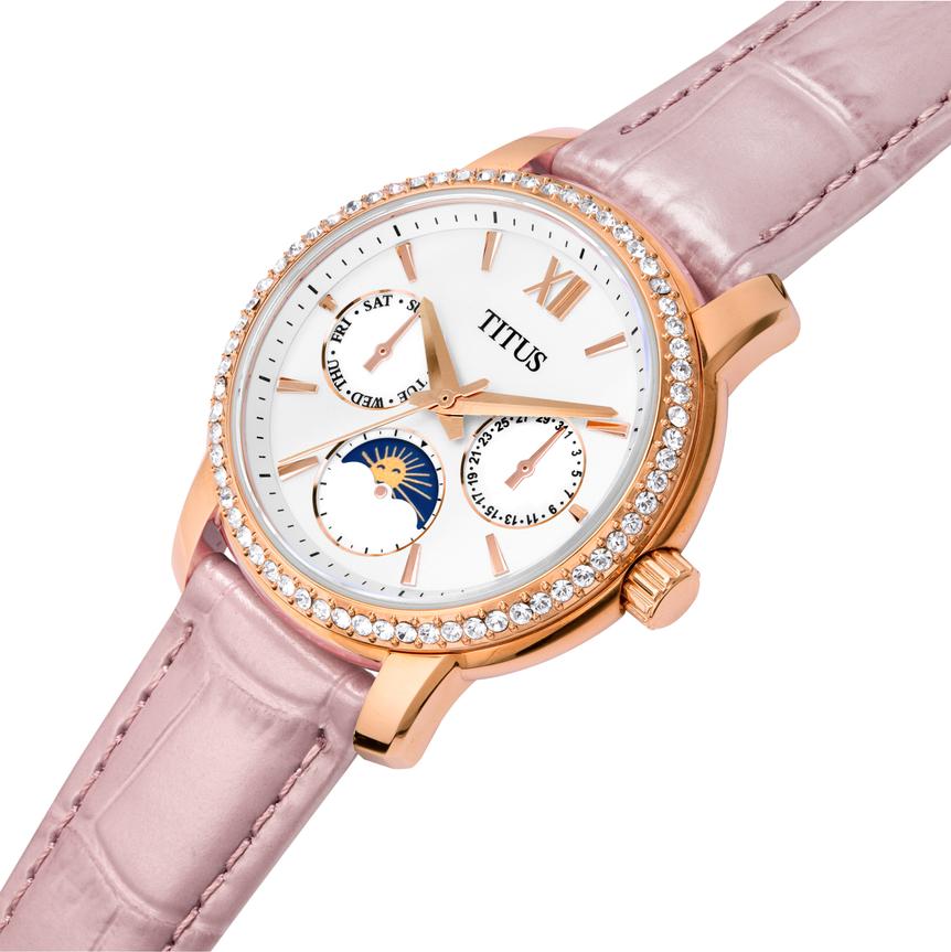 Devot Multi-function Day & Night Quartz Leather Watch W06-03263-006