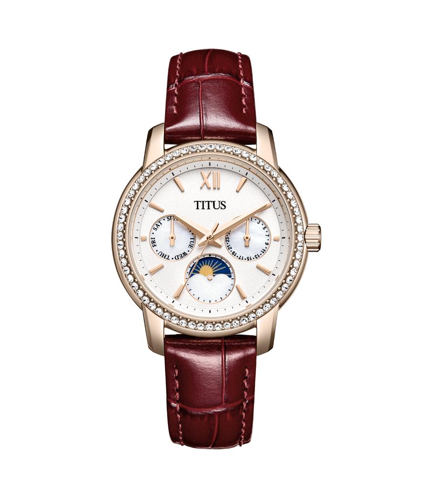 Devot Multi-function Day & Night Quartz Leather Watch W06-03263-008