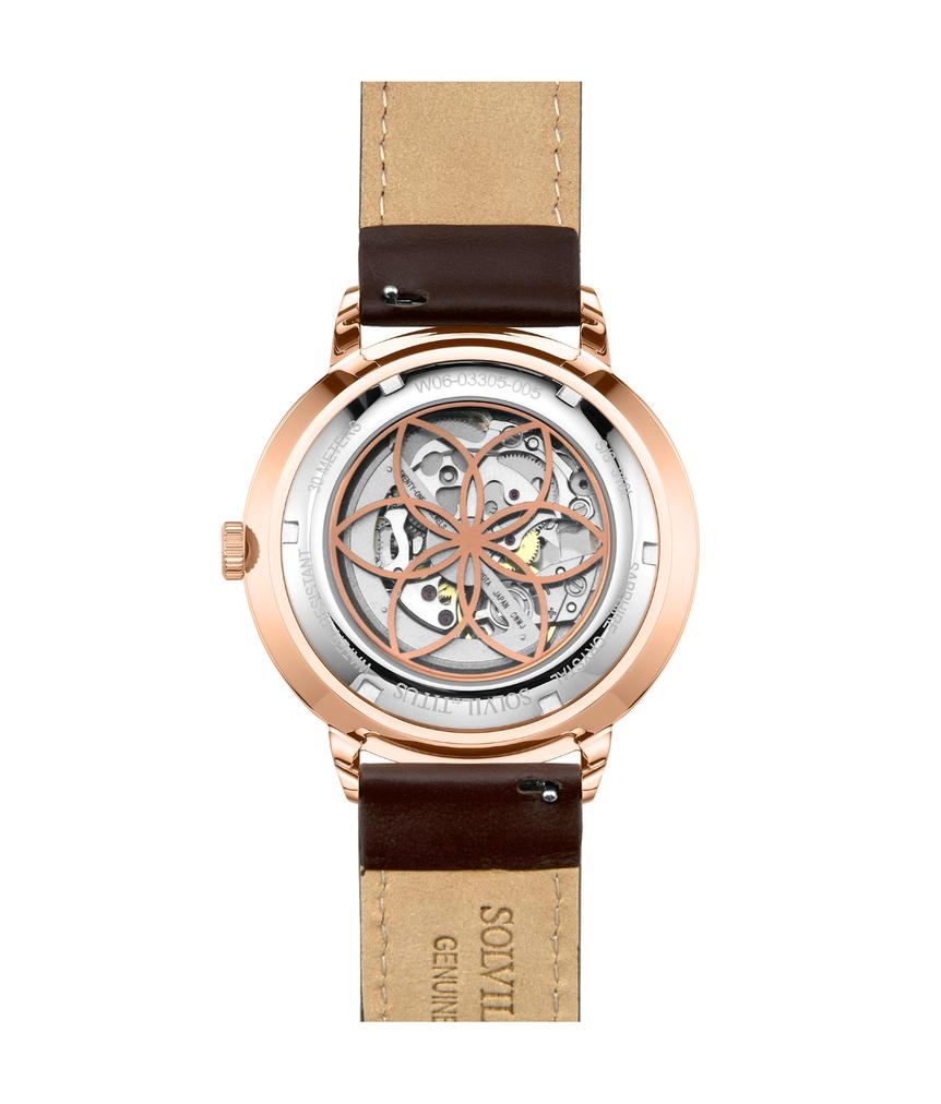 Enlight 3 Hands Automatic Leather Watch W06-03305-005