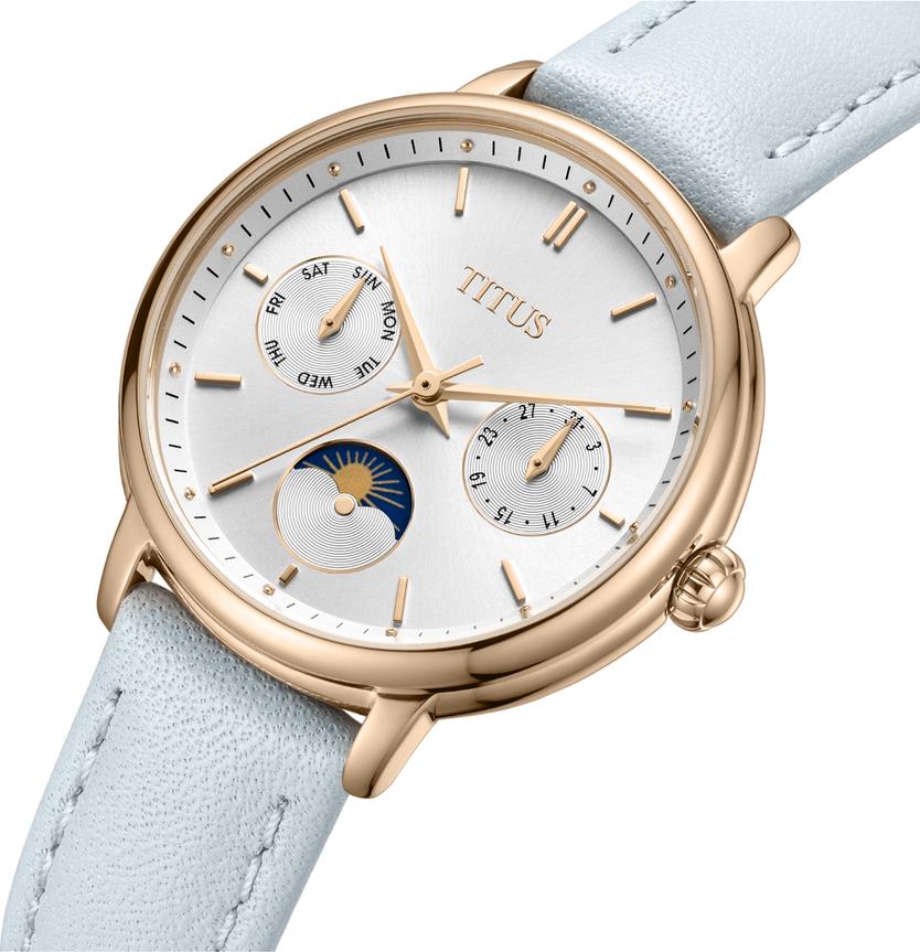 Fashionista Multi-function Day & Night Quartz Leather Watch W06-03404-006