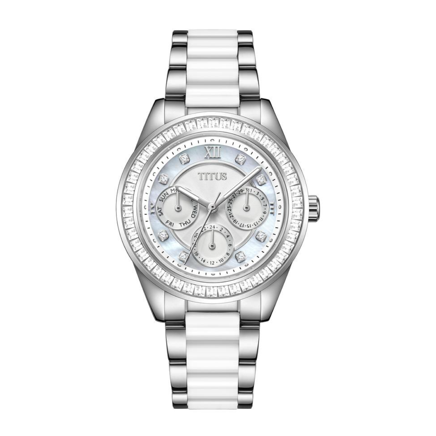 Perse Multi-Function Quartz Stainless Steel with Ceramic Watch W06-03203-001