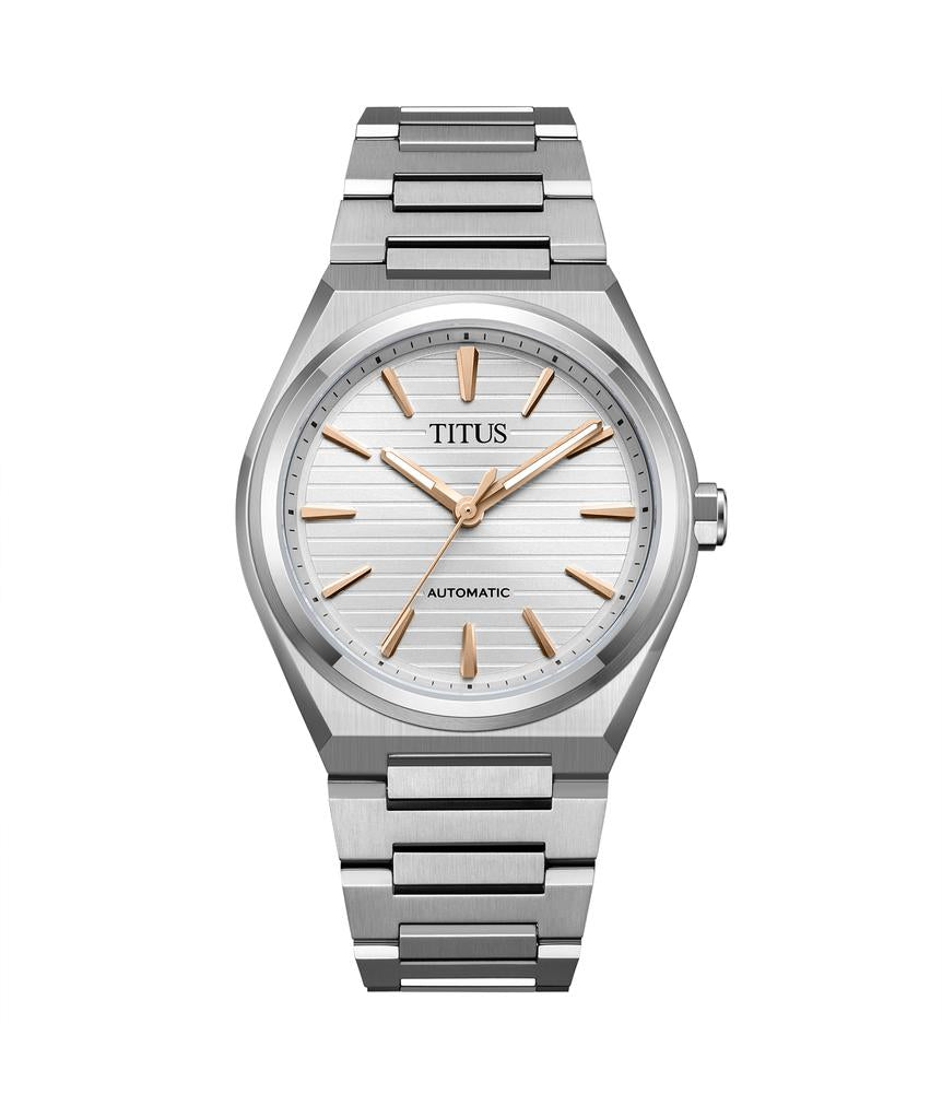 Vinyl 3 Hands Mechanical Stainless Steel Watch W06-03402-006