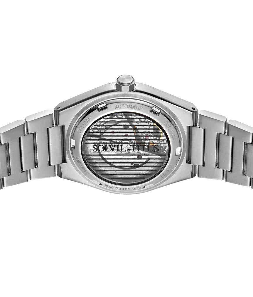 Vinyl 3 Hands Mechanical Stainless Steel Watch W06-03402-008