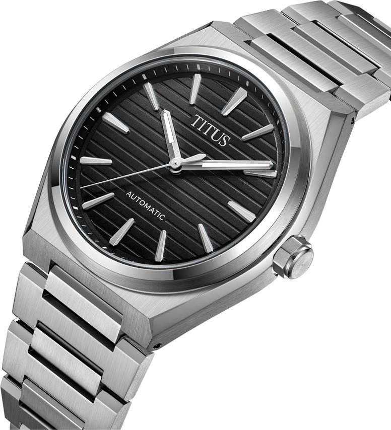 Vinyl 3 Hands Mechanical Stainless Steel Watch W06-03402-008