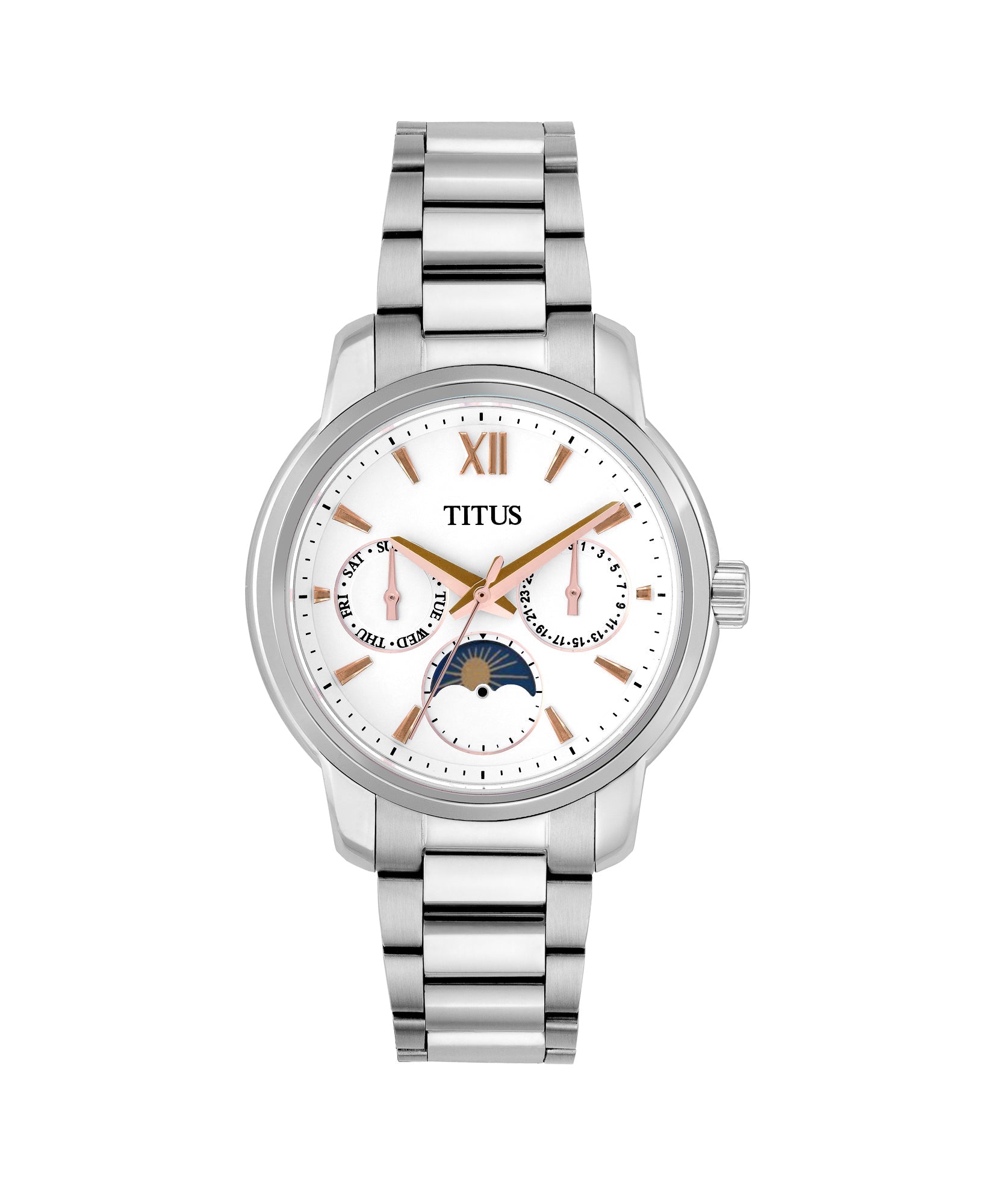 Devot Multi-Function with Day Night Indicator Quartz Stainless Steel Watch W06-03262-001