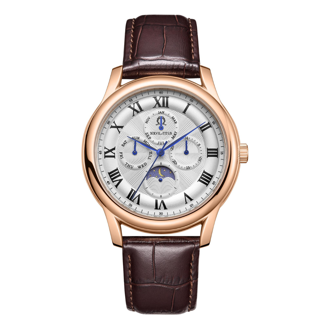 Classicist Multi-Function with Day Night Indicator Quartz Leather Watch W06-03322-003