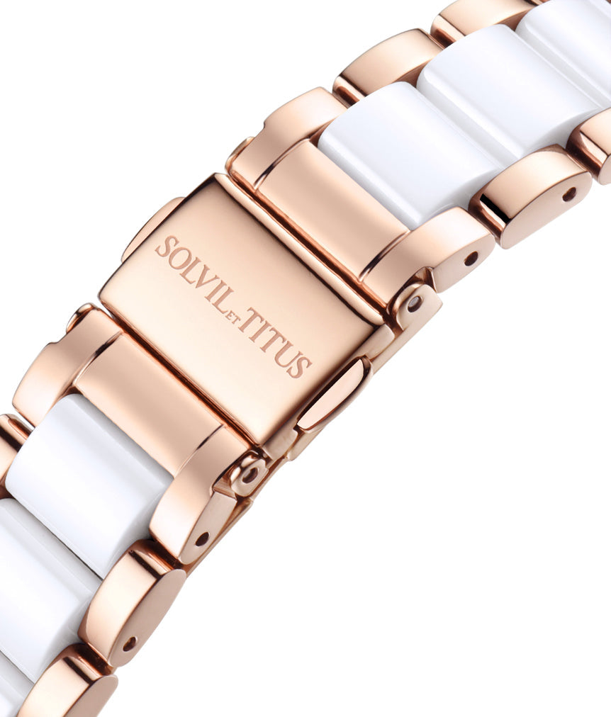Perse Multi-Function Quartz Stainless Steel with Ceramic Watch W06-02108-003