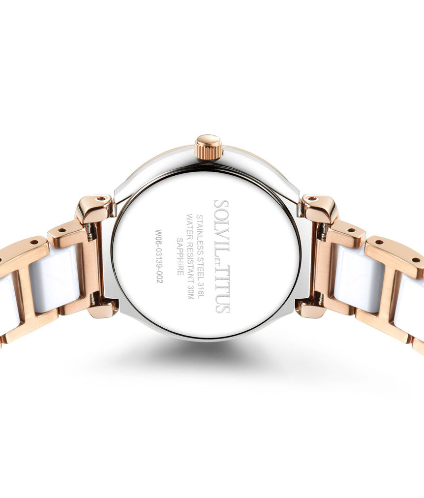 Fair Lady 3 Hands Date Quartz Stainless Steel with Ceramic Watch W06-03139-002