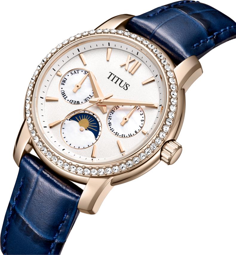 Devot Multi-function Day & Night Quartz Leather Watch  W06-03263-007