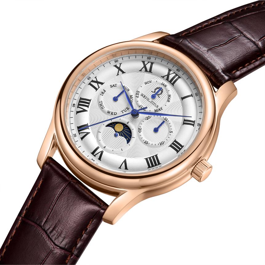 Classicist Multi-Function with Day Night Indicator Quartz Leather Watch W06-03322-003