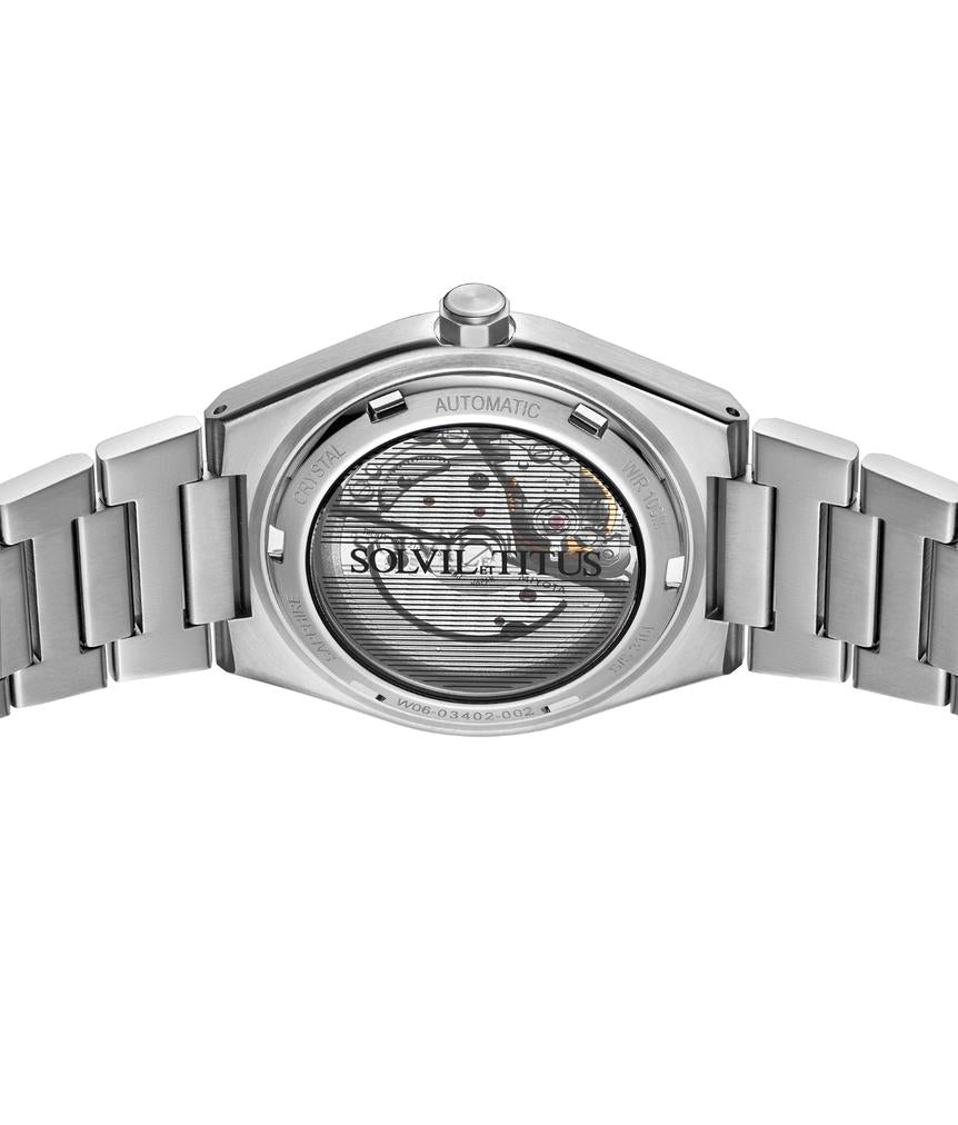Vinyl 3 Hands Mechanical Stainless Steel Watch  W06-03402-002