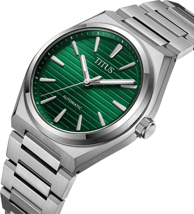 Vinyl 3 Hands Mechanical Stainless Steel Watch  W06-03402-003