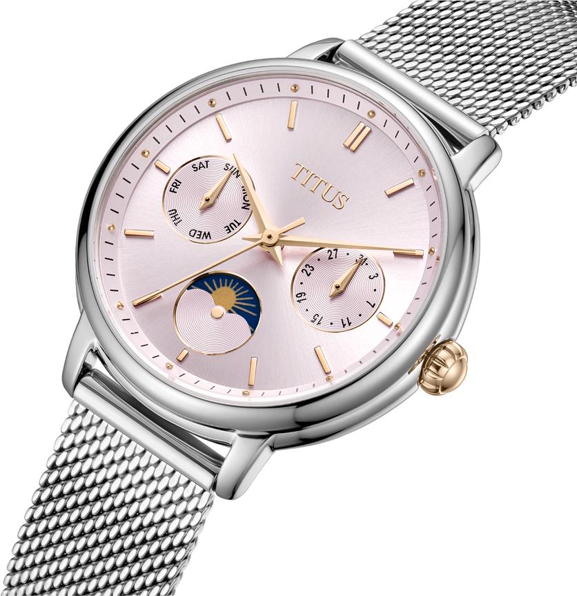 Fashionista Multi-function Day & Night Quartz Stainless Steel Watch  W06-03404-003