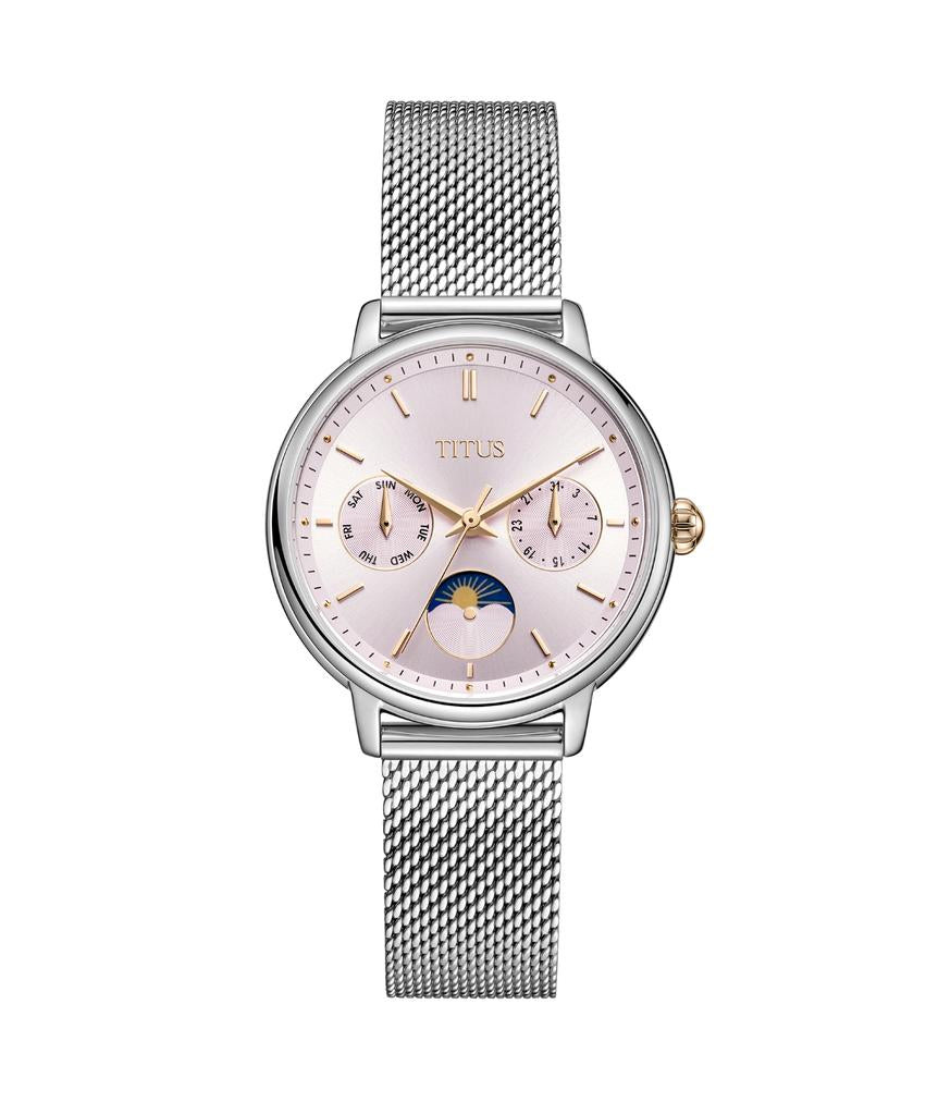 Fashionista Multi-function Day & Night Quartz Stainless Steel Watch  W06-03404-003