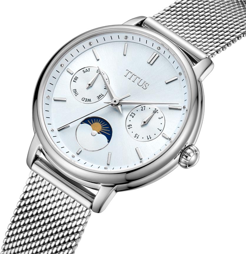 Fashionista Multi-function Day & Night Quartz Stainless Steel Watch  W06-03404-004