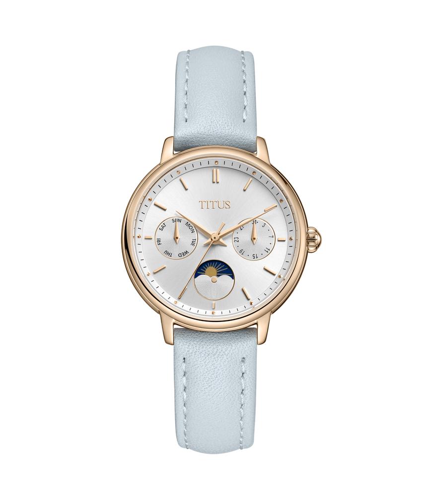 Fashionista Multi-function Day & Night Quartz Leather Watch  W06-03404-006