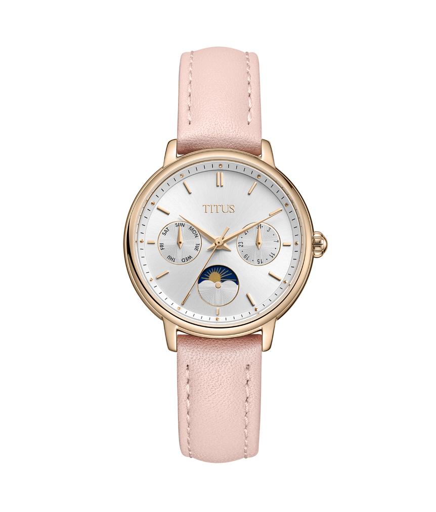 Fashionista Multi-function Day & Night Quartz Leather Watch  W06-03404-007