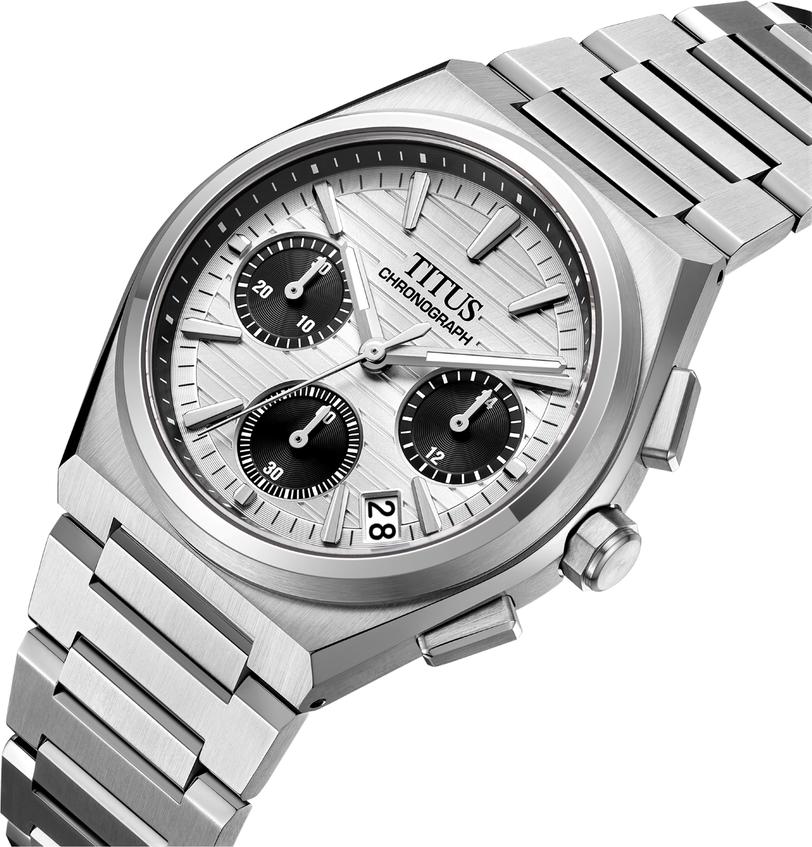 Vinyl Chronograph Quartz Stainless Steel Watch  W06-03415-001