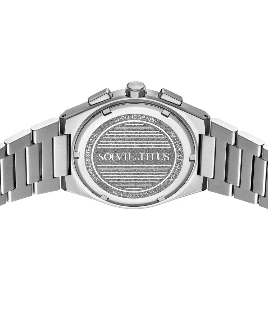 Vinyl Chronograph Quartz Stainless Steel Watch  W06-03415-003