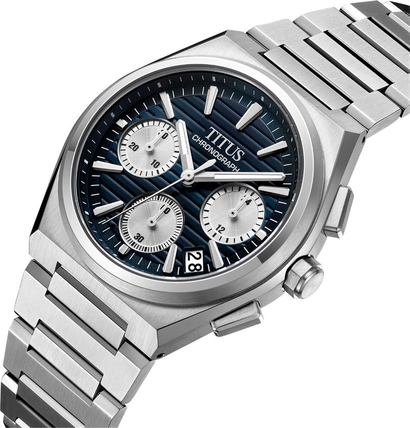 Vinyl Chronograph Quartz Stainless Steel Watch  W06-03415-003