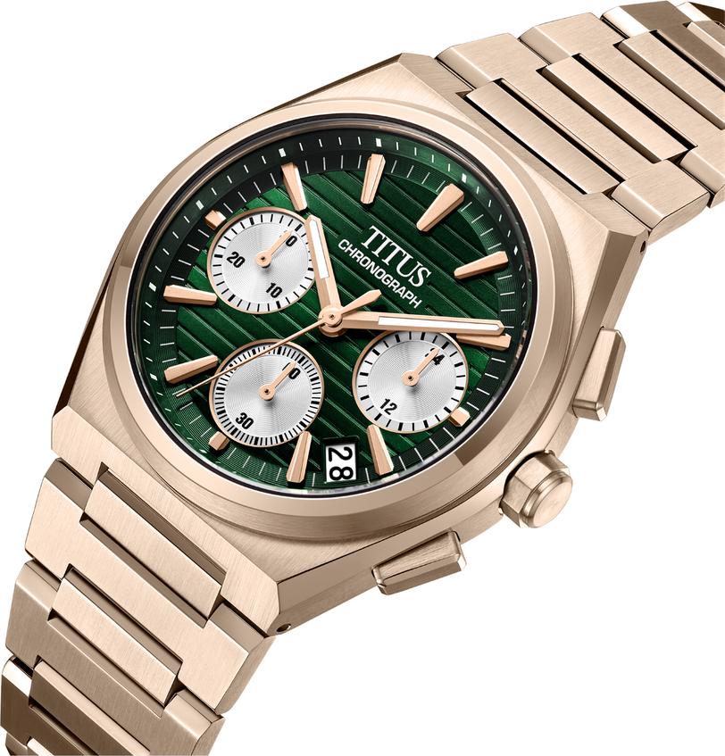 Vinyl Chronograph Quartz Stainless Steel Watch  W06-03415-006