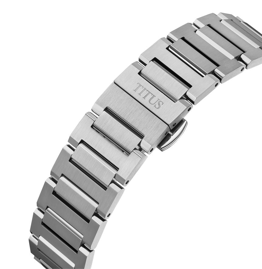Vinyl 3 Hands Mechanical Stainless Steel Watch W06-03402-008