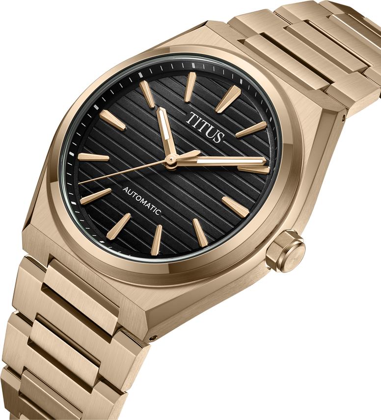 Vinyl 3 Hands Mechanical Stainless Steel Watch W06-03402-009