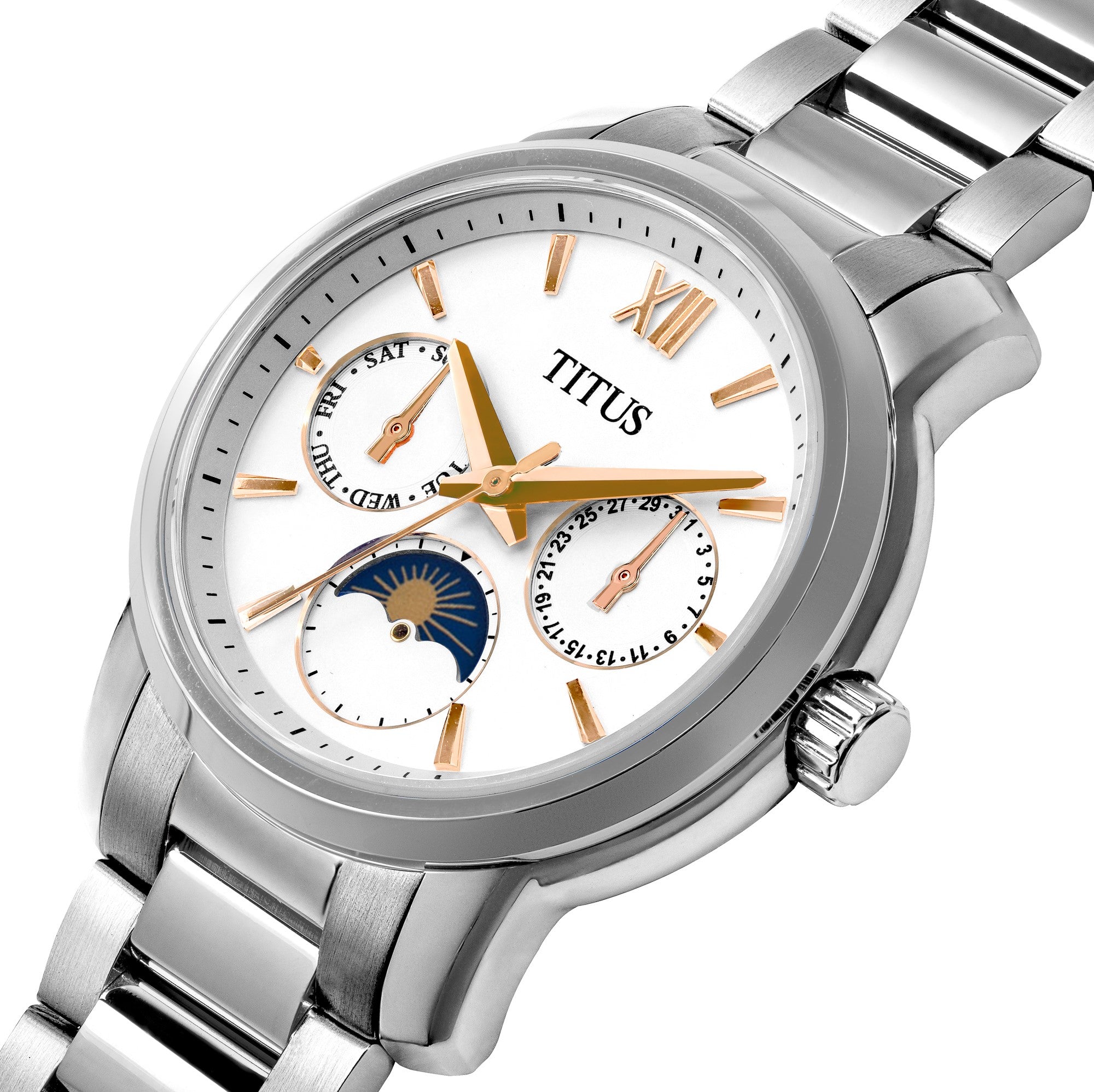 Devot Multi-Function with Day Night Indicator Quartz Stainless Steel Watch W06-03262-001